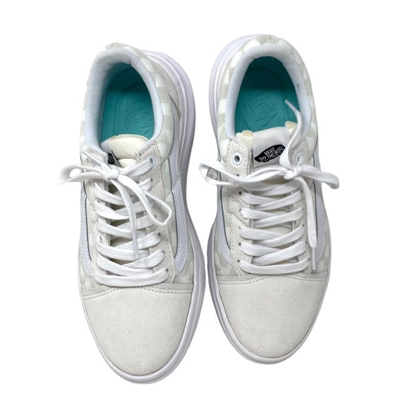 VANS Old Skool Overt CC Shoe Platform Suede Check White Canvas Women VN0A7Q5ETDC - Picture 6 of 10